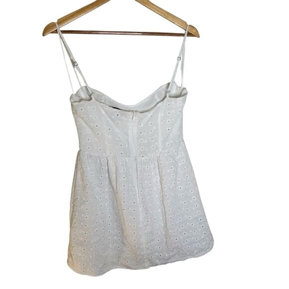 Princess Polly Mckilah Eyelet Cotton Minidress In White size 6 - Picture 4 of 8